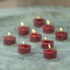 The Grey Works Dining Candles 12 Rustic Tealights - Plum