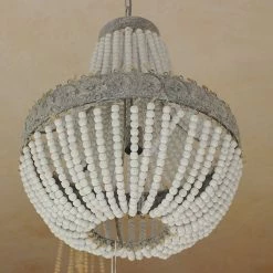 Best deal ⭐ The Grey Works Alicia White Beaded Chandelier With Grey Antiqued Metal Work 🥰 12 The Grey Works Alicia White Beaded Chandelier With Grey Antiqued Metal Work
