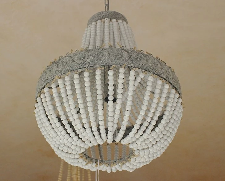 Best deal ⭐ The Grey Works Alicia White Beaded Chandelier With Grey Antiqued Metal Work 🥰 6 The Grey Works Alicia White Beaded Chandelier With Grey Antiqued Metal Work