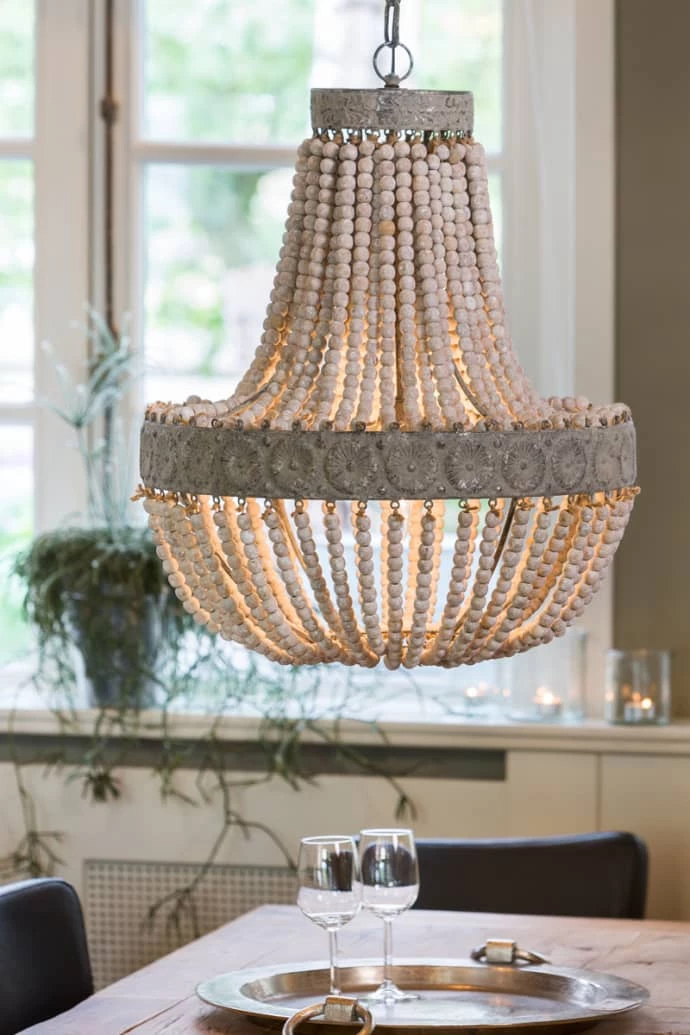 Best deal ⭐ The Grey Works Alicia White Beaded Chandelier With Grey Antiqued Metal Work 🥰 4 The Grey Works Alicia White Beaded Chandelier With Grey Antiqued Metal Work