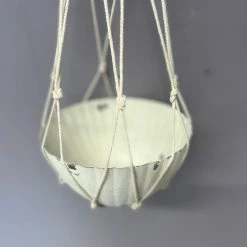 The Grey Works Antique Style Hanging Flowerpot Round