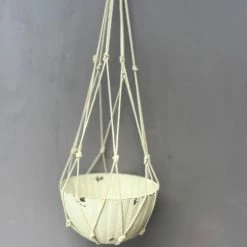 The Grey Works Antique Style Hanging Flowerpot Round