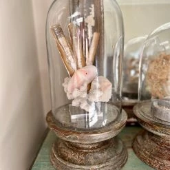 The Grey Works Homewares Antiqued Zinc Decorative Glass Dome - Large