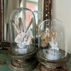 The Grey Works Antiqued Zinc Decorative Glass Dome - Medium