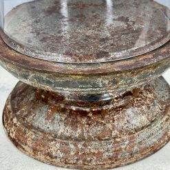 The Grey Works Antiqued Zinc Decorative Glass Dome - Medium