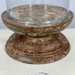 The Grey Works Antiqued Zinc Decorative Glass Dome - Medium