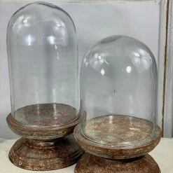 The Grey Works Antiqued Zinc Decorative Glass Dome - Medium