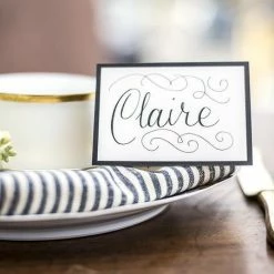 Hester & Cook Dining Decorations Black Frame Place Cards-Pack Of 12