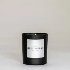 The Grey Works Candles Black Glass Scented Candle In Fresh Linen