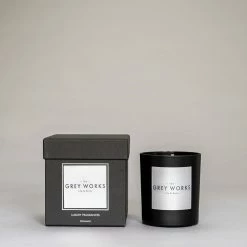 The Grey Works Black Glass Scented Candle In Lemon Oak Candles