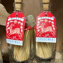 Archivist Bottle Red Stag Merry Christmas Matches