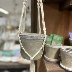 The Grey Works Braided Flower Pot Holder Homewares