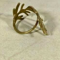 The Grey Works Homewares Brass Fern Leaf Napkin Holder