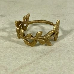 The Grey Works Homewares Brass Laurel Leaf Napkin Holder