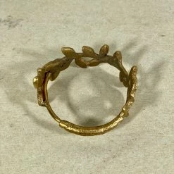 The Grey Works Homewares Brass Laurel Leaf Napkin Holder