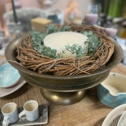 The Grey Works Bronze Footed Centrepiece Display Bowl