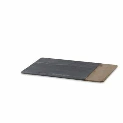 The Grey Works Marble Platter/ Board In Grey - Large Homewares