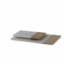 The Grey Works Marble Platter Board In White - Small