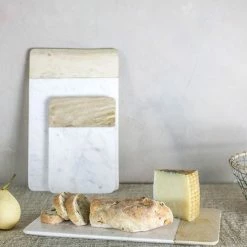 The Grey Works Marble Platter Board In White - Small