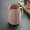 The Grey Works Homewares Ceramic Linear Jug In Blush Pink