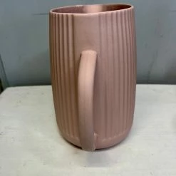 The Grey Works Homewares Ceramic Linear Jug In Blush Pink