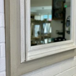 The Grey Works Mirrors Charlotte Grey & White Picture Frame Mirror