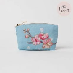 Elizabeth Scarlett Cherry Blossom Blue Cotton Coin Purse Accessories