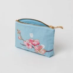 Elizabeth Scarlett Cherry Blossom Blue Cotton Coin Purse Accessories