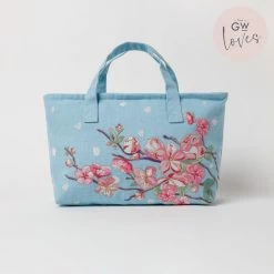 Elizabeth Scarlett Accessories Cherry Blossom Blue Cotton Day Bag