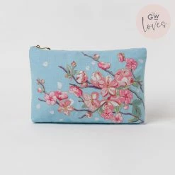 Elizabeth Scarlett Cherry Blossom Blue Cotton Everyday Pouch Accessories