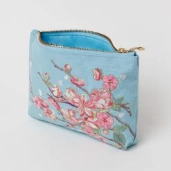 Elizabeth Scarlett Cherry Blossom Blue Cotton Makeup Bag