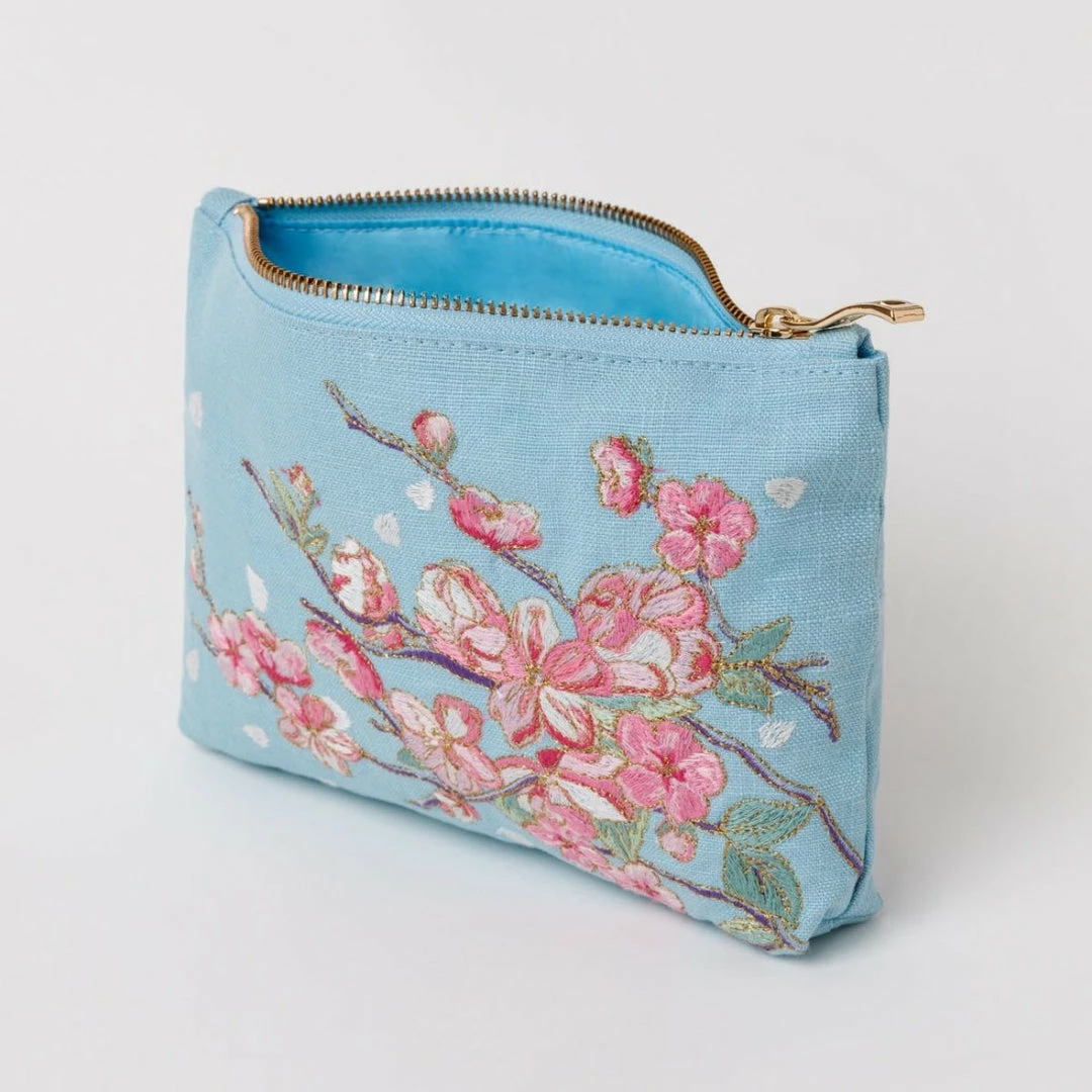 Outlet ๐ Elizabeth Scarlett Cherry Blossom Blue Cotton Makeup Bag ๐ 4 Elizabeth Scarlett Cherry Blossom Blue Cotton Makeup Bag