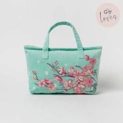 Elizabeth Scarlett Accessories Cherry Blossom Mint Velvet Day Bag