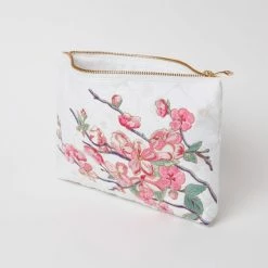 Elizabeth Scarlett Accessories Cherry Blossom White Padded Cotton Makeup Bag