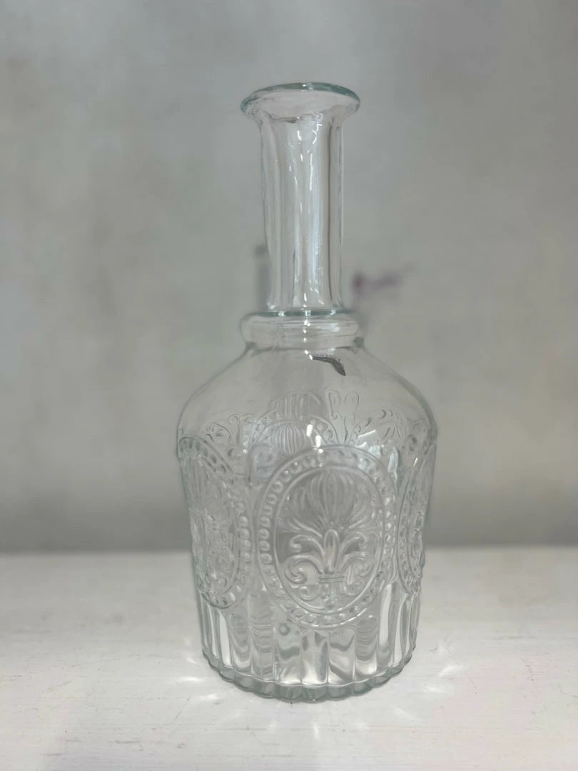 Hot Sale ⭐ The Grey Works Clear Glass Fleur De Lys Carafe ✨ 3 The Grey Works Clear Glass Fleur De Lys Carafe