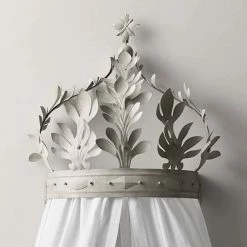 The Grey Works Coronet Metal Bed Crown In Grey Homewares