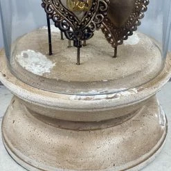 The Grey Works Sacred Hearts Decorative Glass Dome - Natural Antiqued