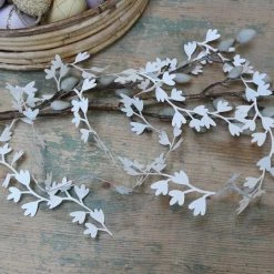 The Grey Works Homewares Decorative Paper Floral Vine In White