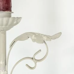 The Grey Works Homewares Diya Candelabra In Antiqued Pale Grey