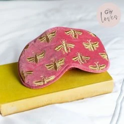 Elizabeth Scarlett Dusky Pink Honey Bee Velvet Eye Mask