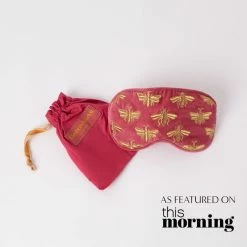 Elizabeth Scarlett Dusky Pink Honey Bee Velvet Eye Mask