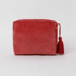 Elizabeth Scarlett Dusky Pink Honey Bee Velvet Wash Bag