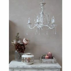The Grey Works Lighting Etoile Vintage Style Chandelier In Antique White
