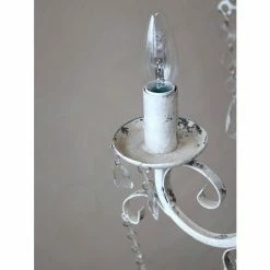 The Grey Works Lighting Etoile Vintage Style Chandelier In Antique White