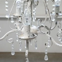The Grey Works Lighting Etoile Vintage Style Chandelier In Antique White