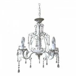 The Grey Works Lighting Etoile Vintage Style Chandelier In Antique White