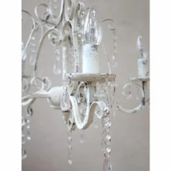 The Grey Works Lighting Etoile Vintage Style Chandelier In Antique White