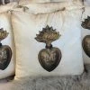 Flash Sale 🤩 Boncoeurs Ex Voto Antiqued Gold Flamed Heart Cushion 🧨 1 Boncoeurs Ex Voto Antiqued Gold Flamed Heart Cushion