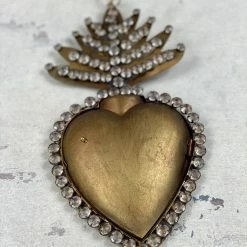 The Grey Works Ex Voto Hanging Heart Box With Glass Beading Deco Objects