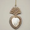 The Grey Works Deco Objects Ex Voto Hanging Heart Box With Pearl And Glass Beading